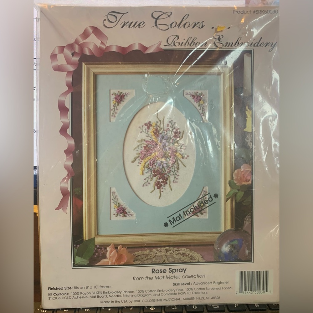 True Colors Ribbon Embroidery kit NEW Rose Spray # SRK50030